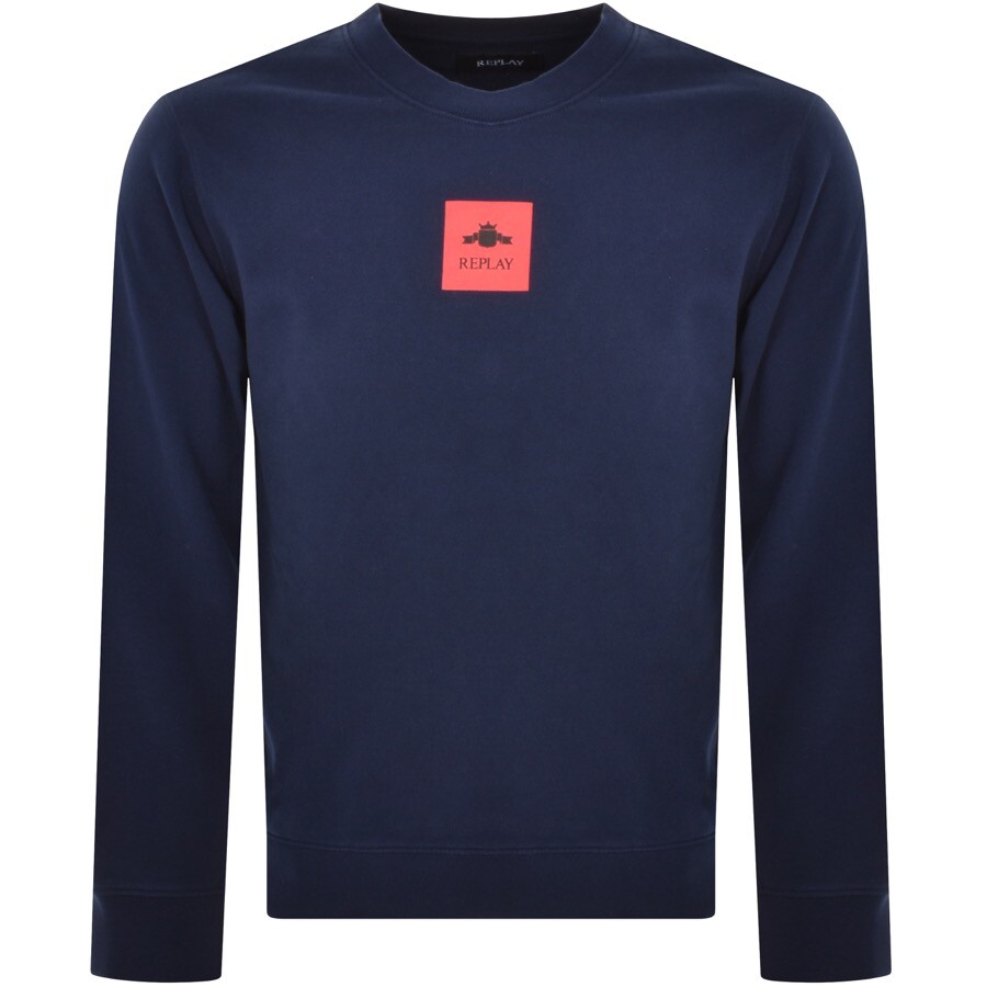 Replay Crew Neck Sweatshirt Navy In Navy