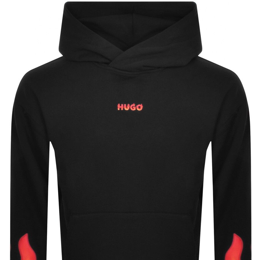 Shop Hugo Droma Logo Hoodie Black