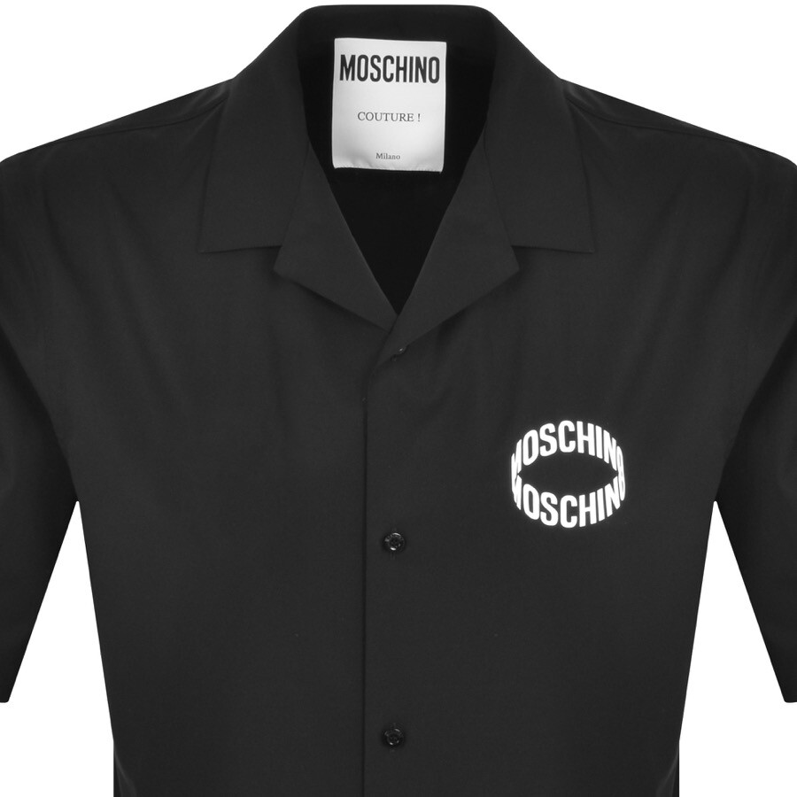 Shop Moschino Short Sleeve Logo Shirt Black