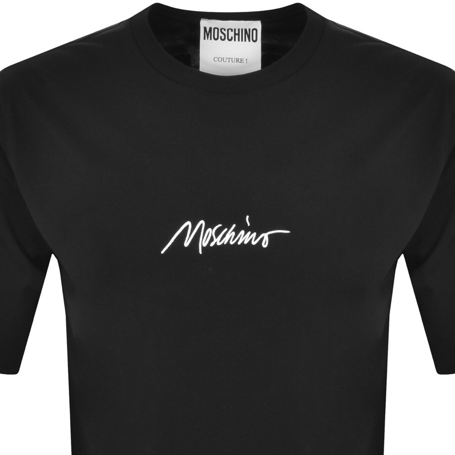 Moschino Short Sleeve Logo T Shirt Black In Black