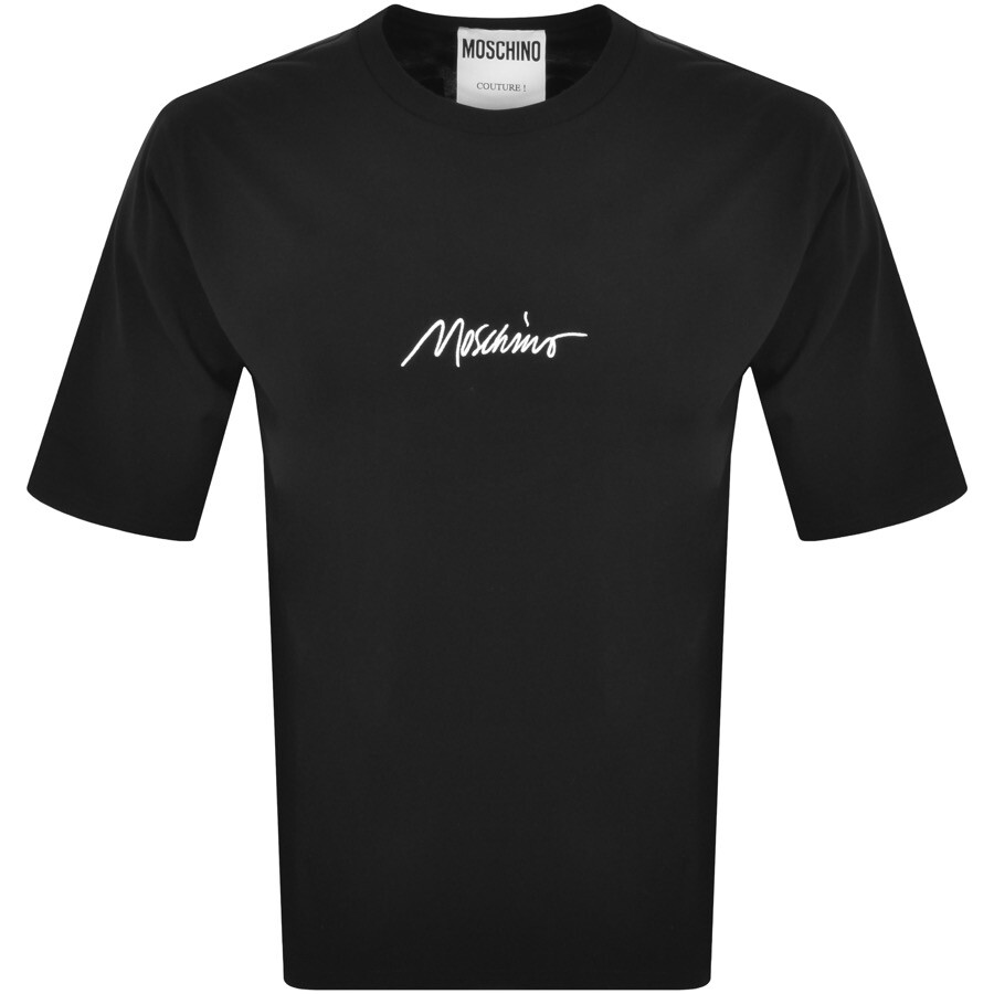 Moschino Short Sleeve Logo T Shirt Black In Black