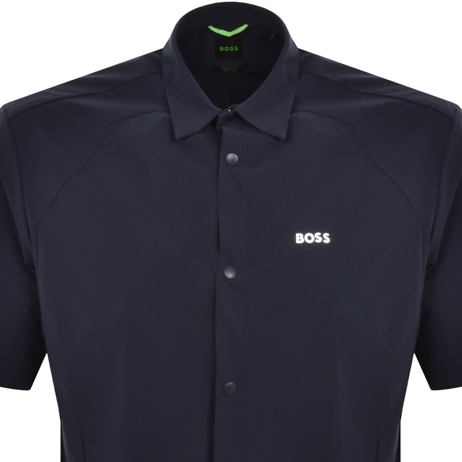 Shop Boss Athleisure Boss B Bizz S Short Sleeved Shirt Dark Blue In Navy