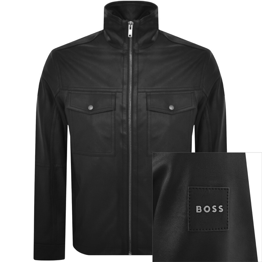 BOSS Jonova1 Leather Jacket Black