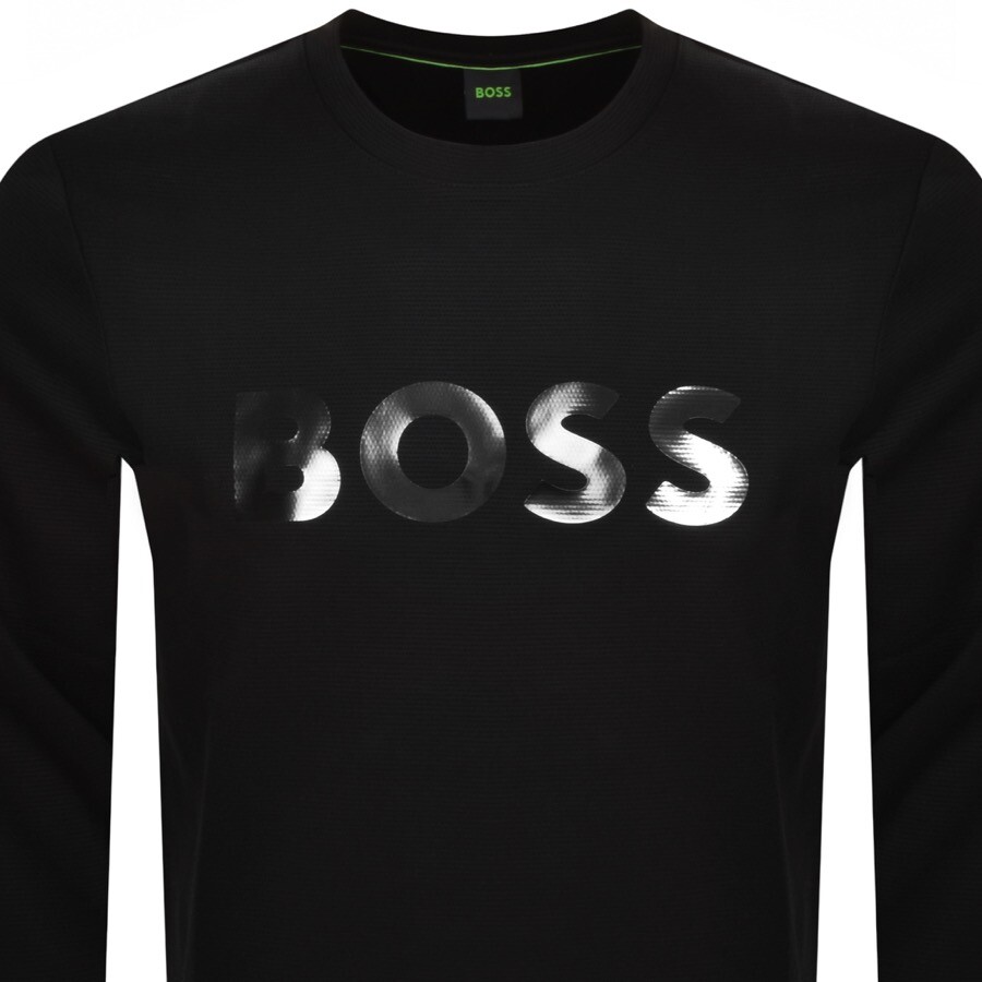 Shop Boss Athleisure Boss Salbo Mirror Sweatshirt Black