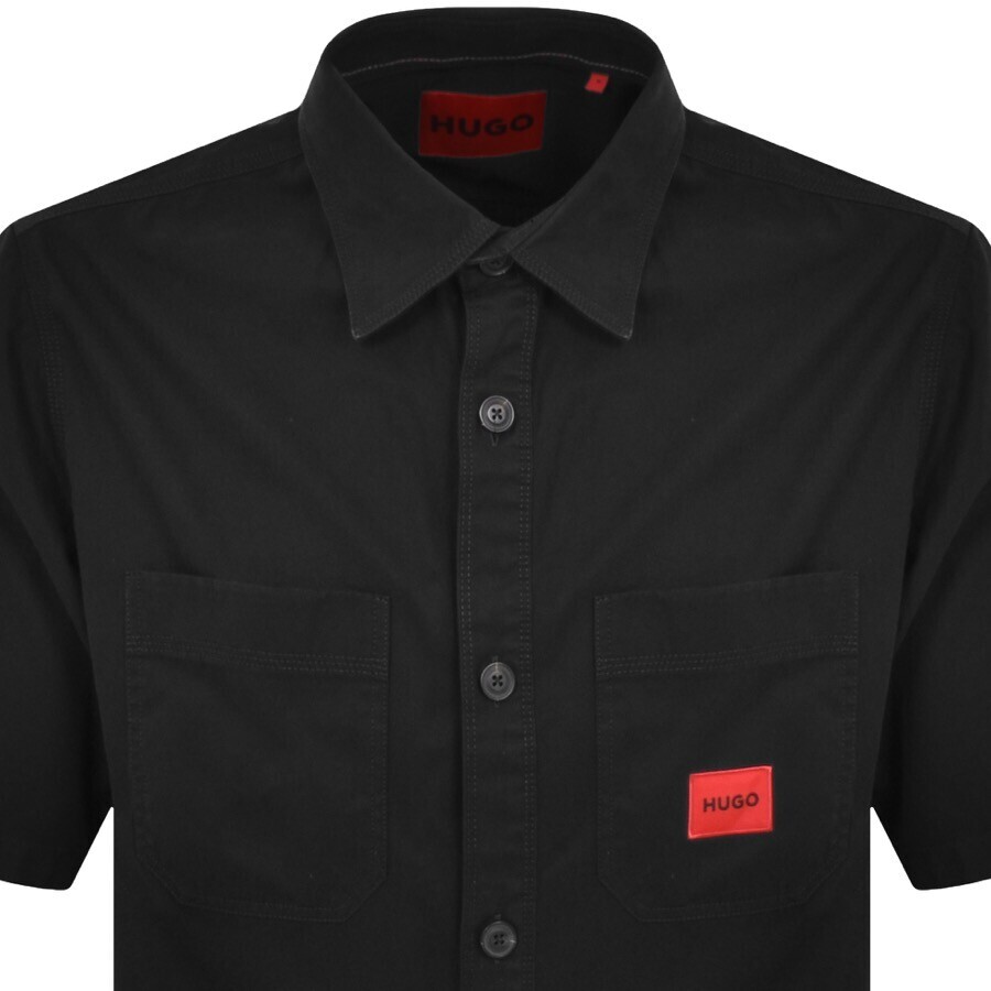 Shop Hugo Eratino Short Sleeve Overshirt Black