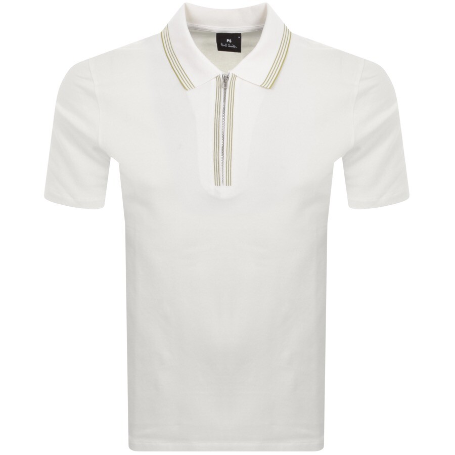 Paul Smith Regular Zip Polo T Shirt White