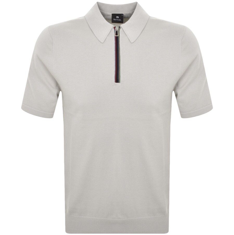 Paul Smith Regular Zip Polo T Shirt Grey