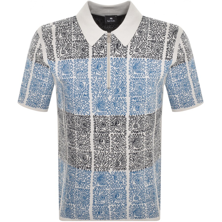 PAUL SMITH PAUL SMITH REGULAR ZIP POLO T SHIRT GREY