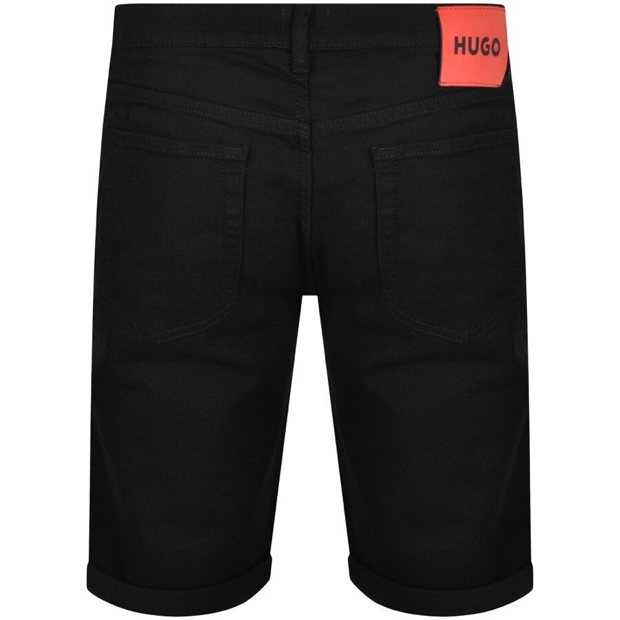 Shop Hugo 634 Denim Logo Shorts Black