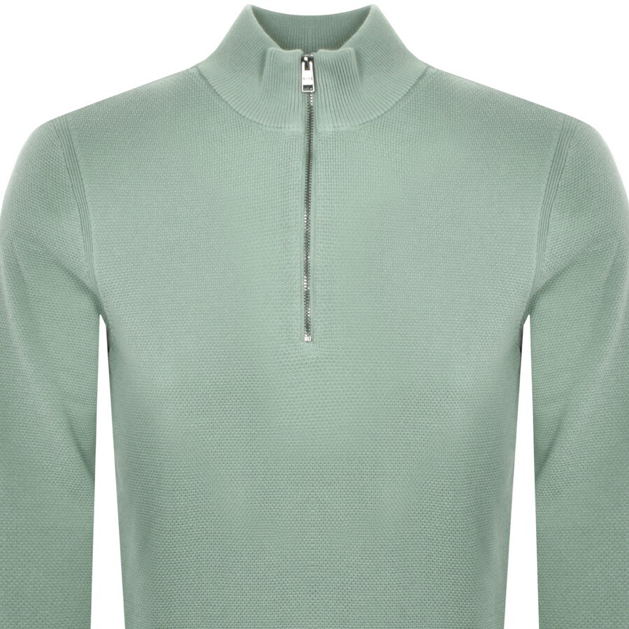 Shop Boss Business Boss Ebrando Half Zip Knit Jumper Green