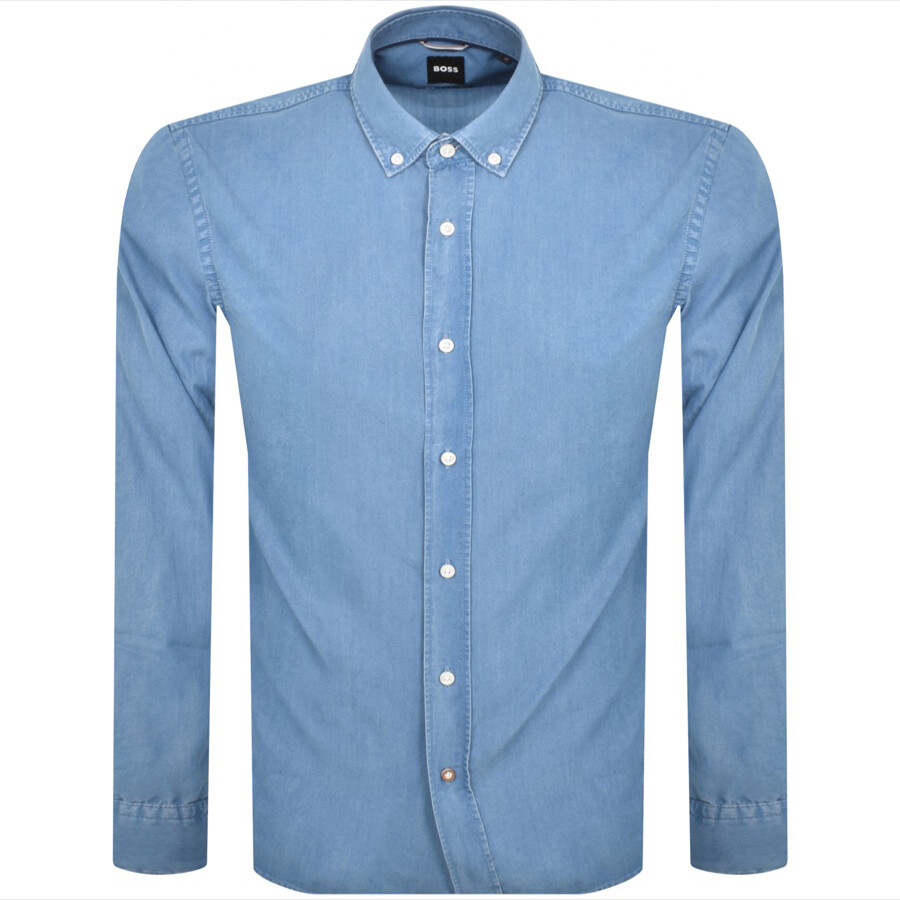 Shop Boss Business Boss C Hal Bd Long Sleeved Shirt Blue