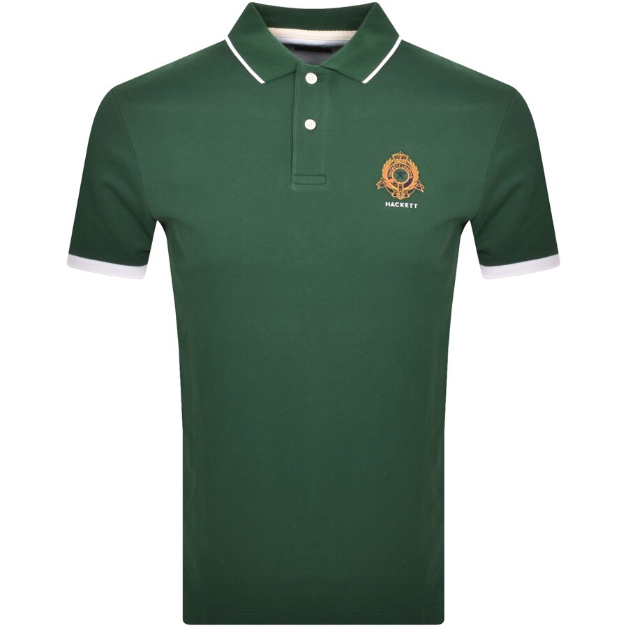 Shop Hackett Logo Polo T Shirt In Green