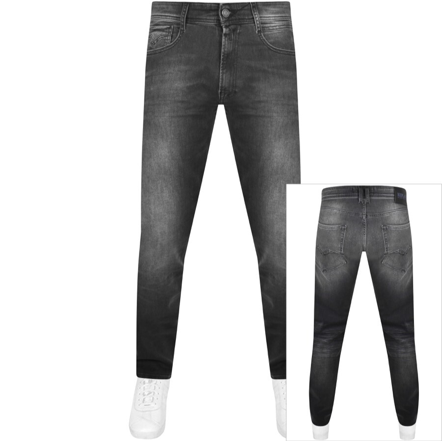 REPLAY REPLAY COMFORT FIT ROCCO JEANS DARK WASH GREY 