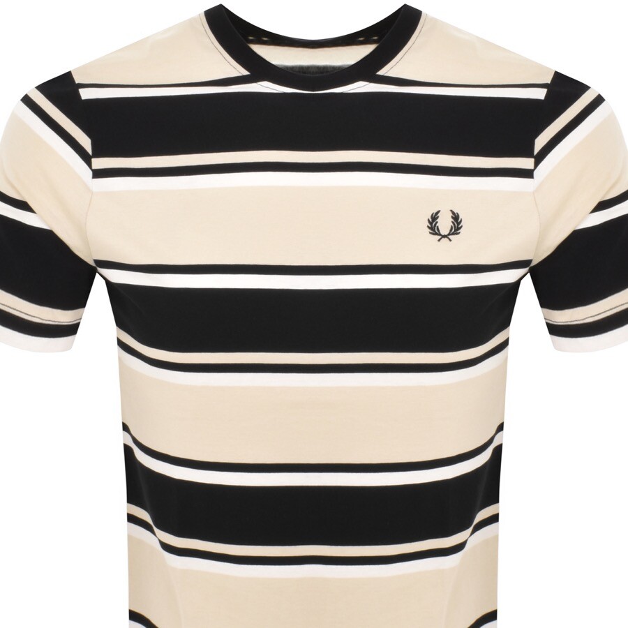 Shop Fred Perry Bold Stripe T Shirt Beige