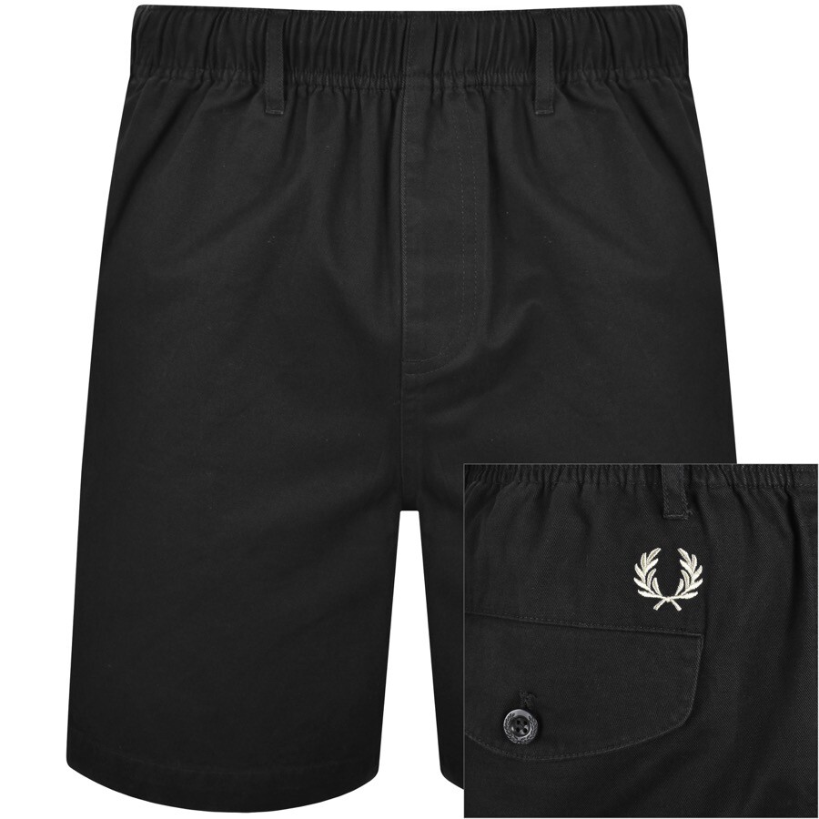 Shop Fred Perry Twill Tennis Shorts Black