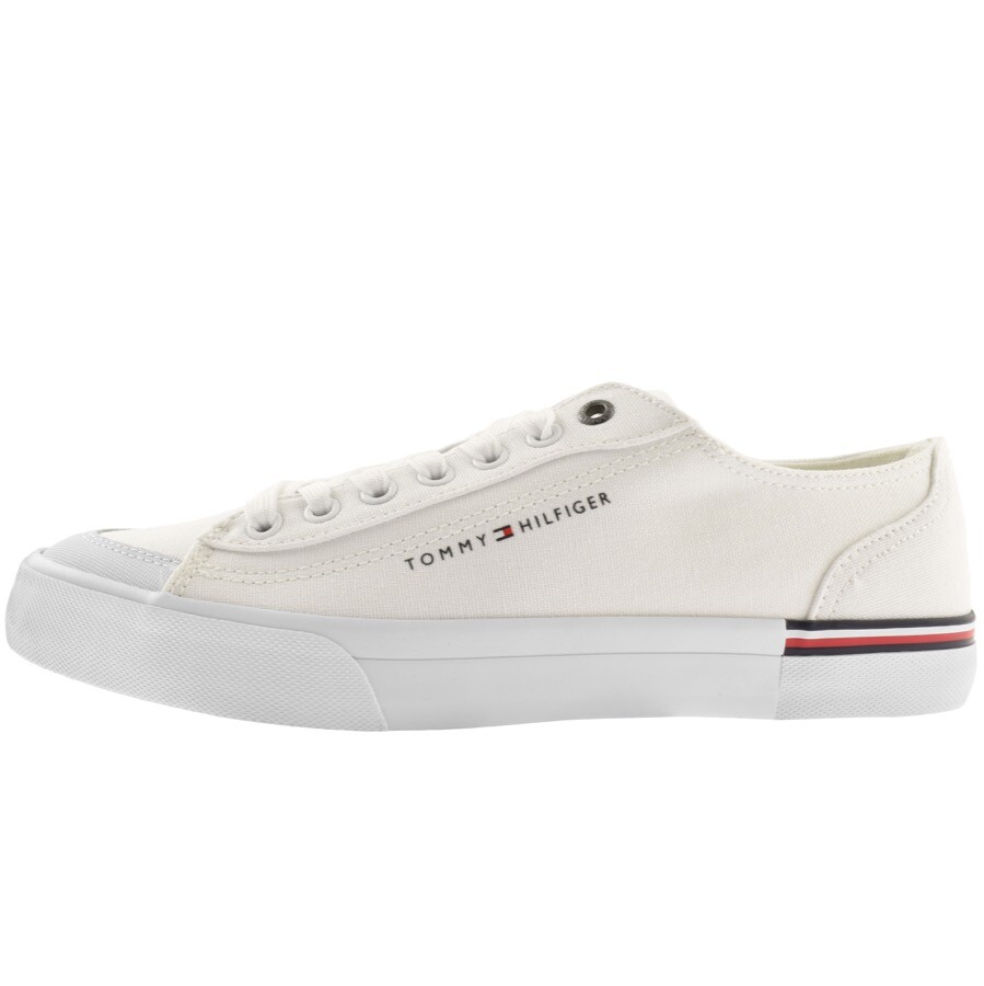 Shop Tommy Hilfiger Corporate Canvas Trainers White