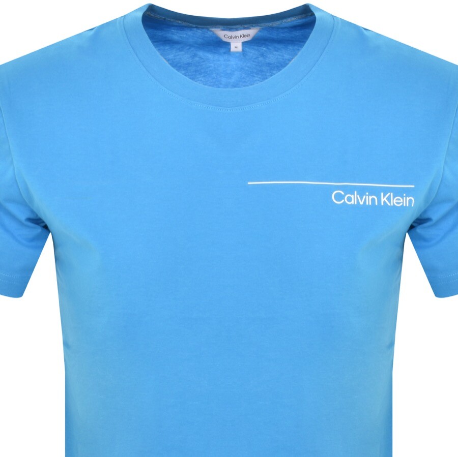 Shop Calvin Klein Crew Neck Logo T Shirt Blue