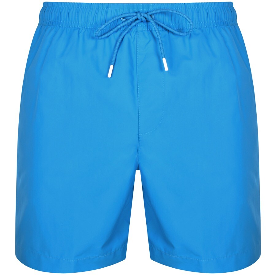 Shop Calvin Klein Logo Swim Shorts Blue