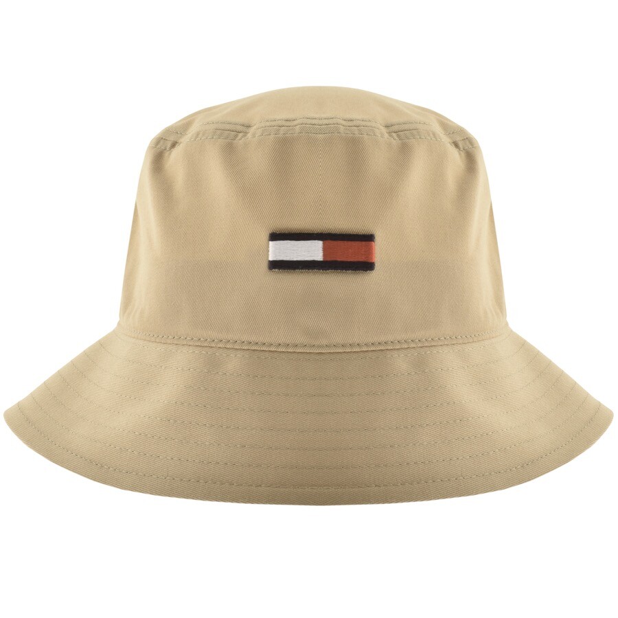 Shop Tommy Jeans Flag Bucket Hat Beige