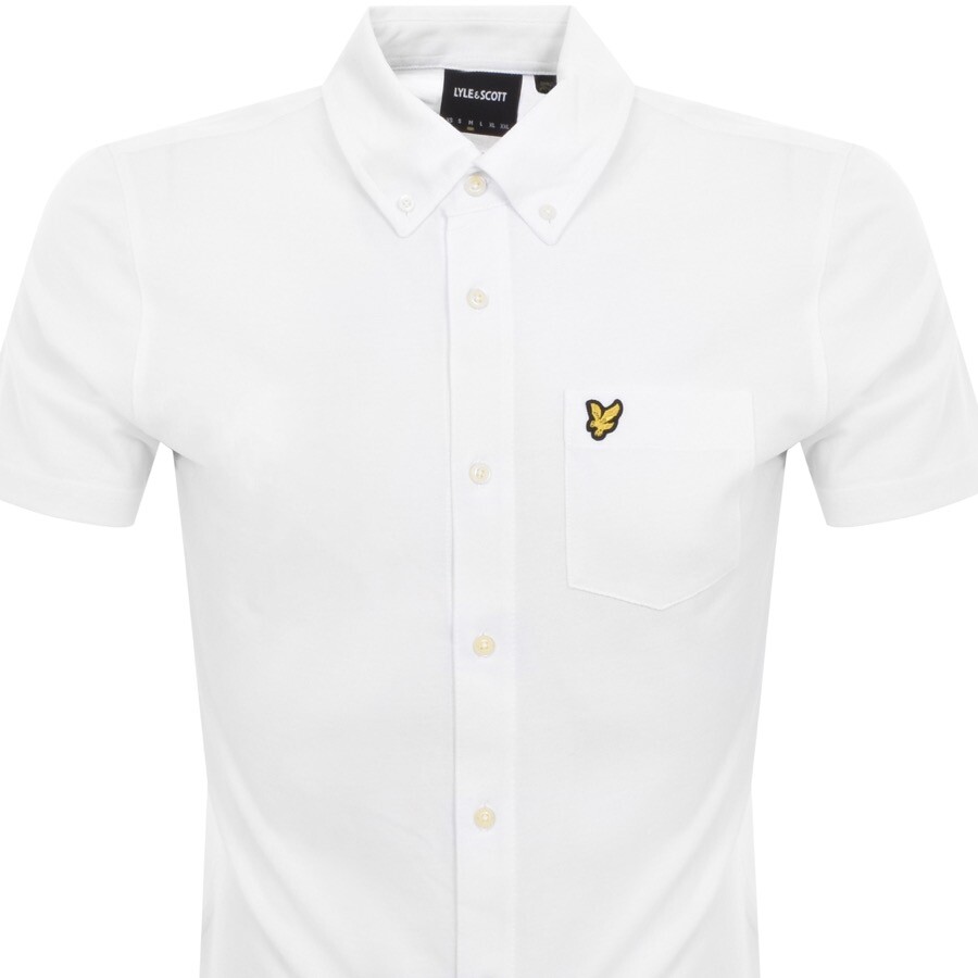 Shop Lyle & Scott Lyle And Scott Short Sleeve Pique Shirt White