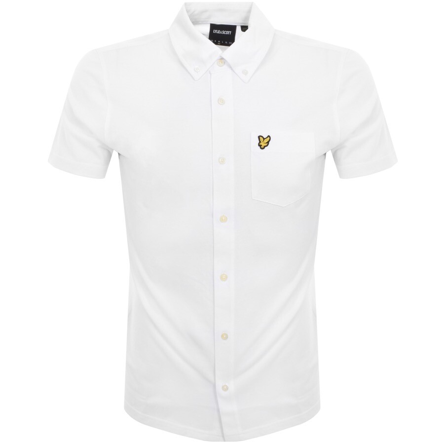 Shop Lyle & Scott Lyle And Scott Short Sleeve Pique Shirt White