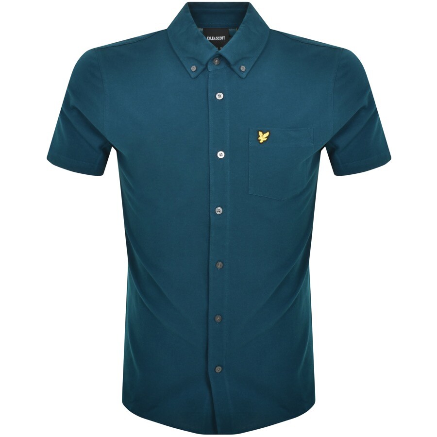 Lyle & Scott Lyle And Scott Short Sleeve Pique Shirt Blue