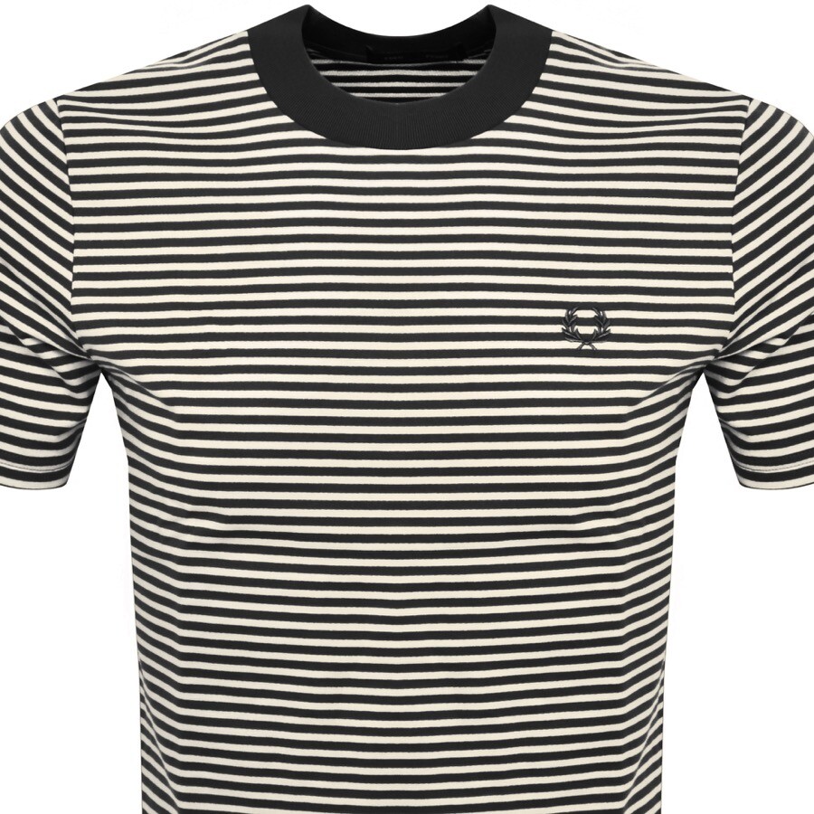 Shop Fred Perry Fine Stripe T Shirt Beige