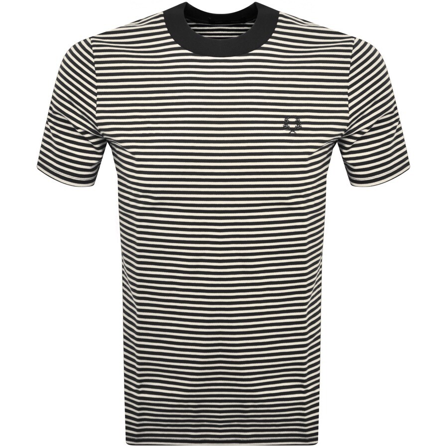 Shop Fred Perry Fine Stripe T Shirt Beige