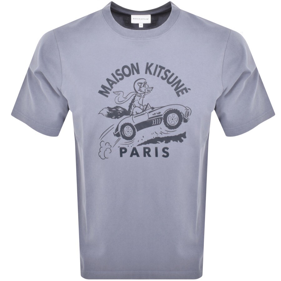 MAISON KITSUNÉ MAISON KITSUNE RACING FOX T SHIRT BLUE