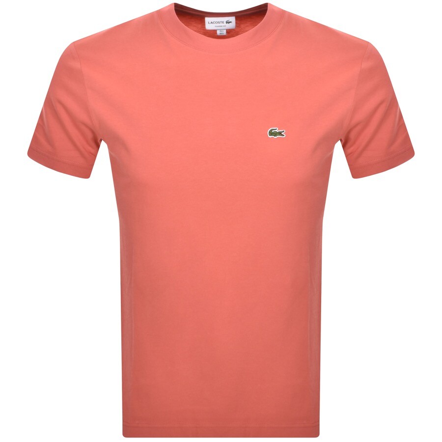 Shop Lacoste Crew Neck T Shirt Pink