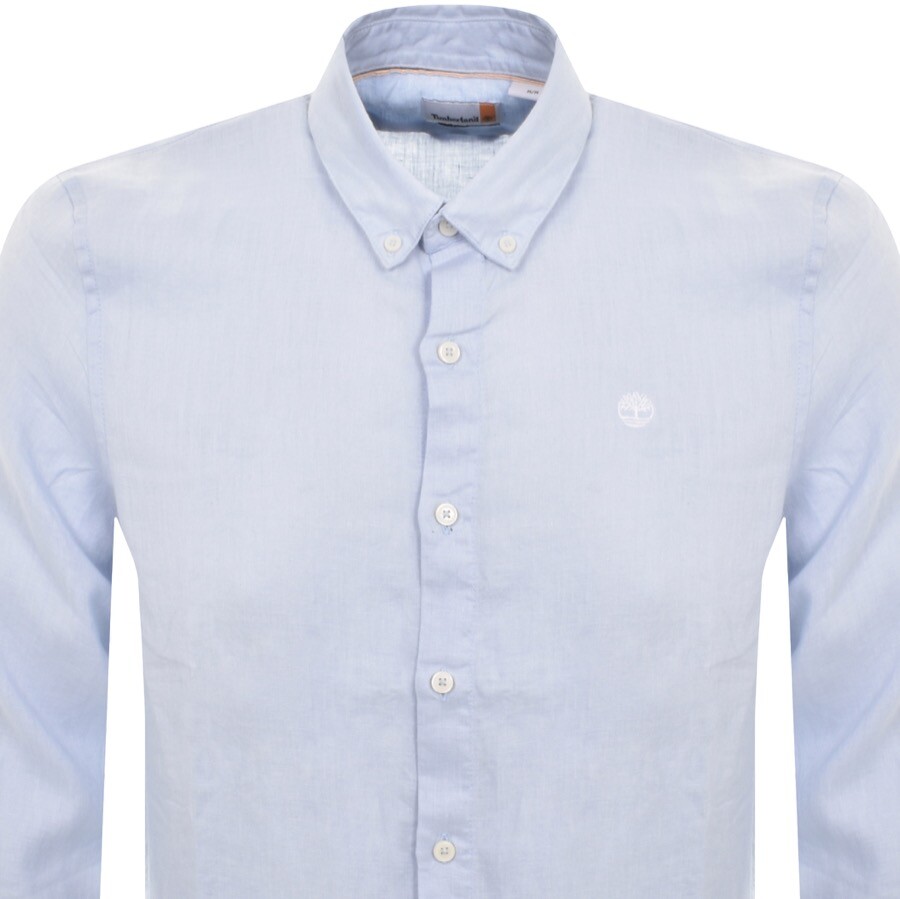 Shop Timberland Mill Brook Linen Shirt Blue