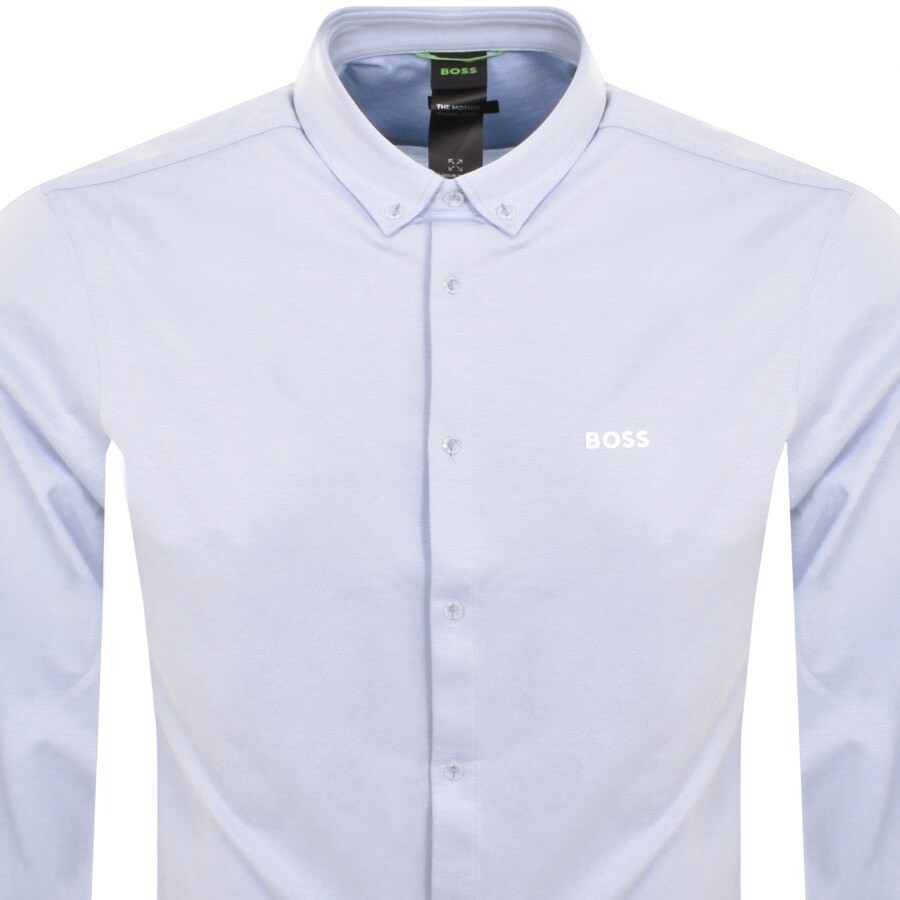 Shop Boss Athleisure Boss Motion Long Sleeved Shirt Blue