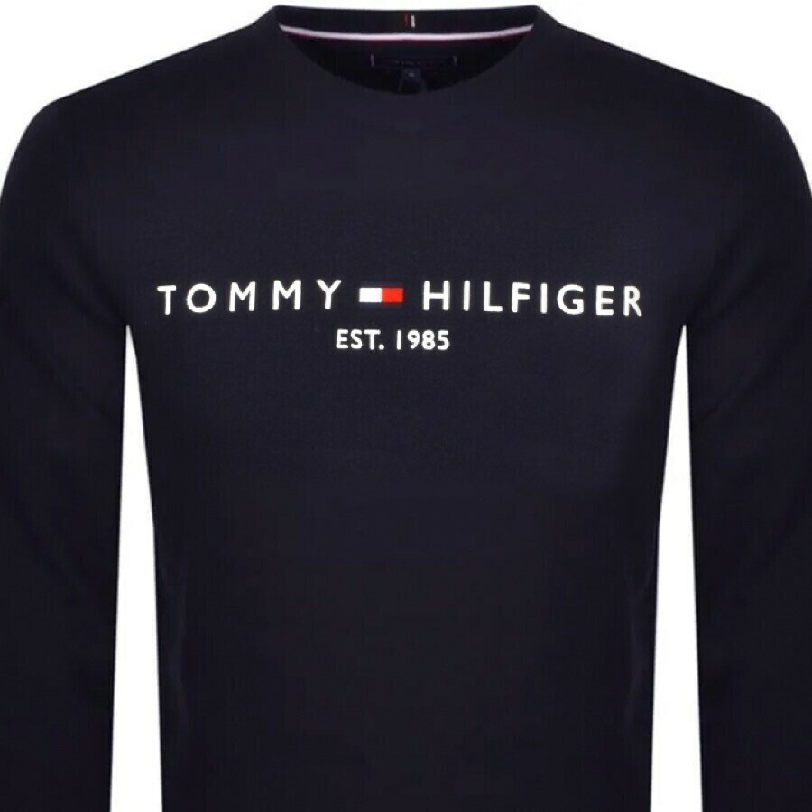 Shop Tommy Hilfiger Logo Sweatshirt Navy