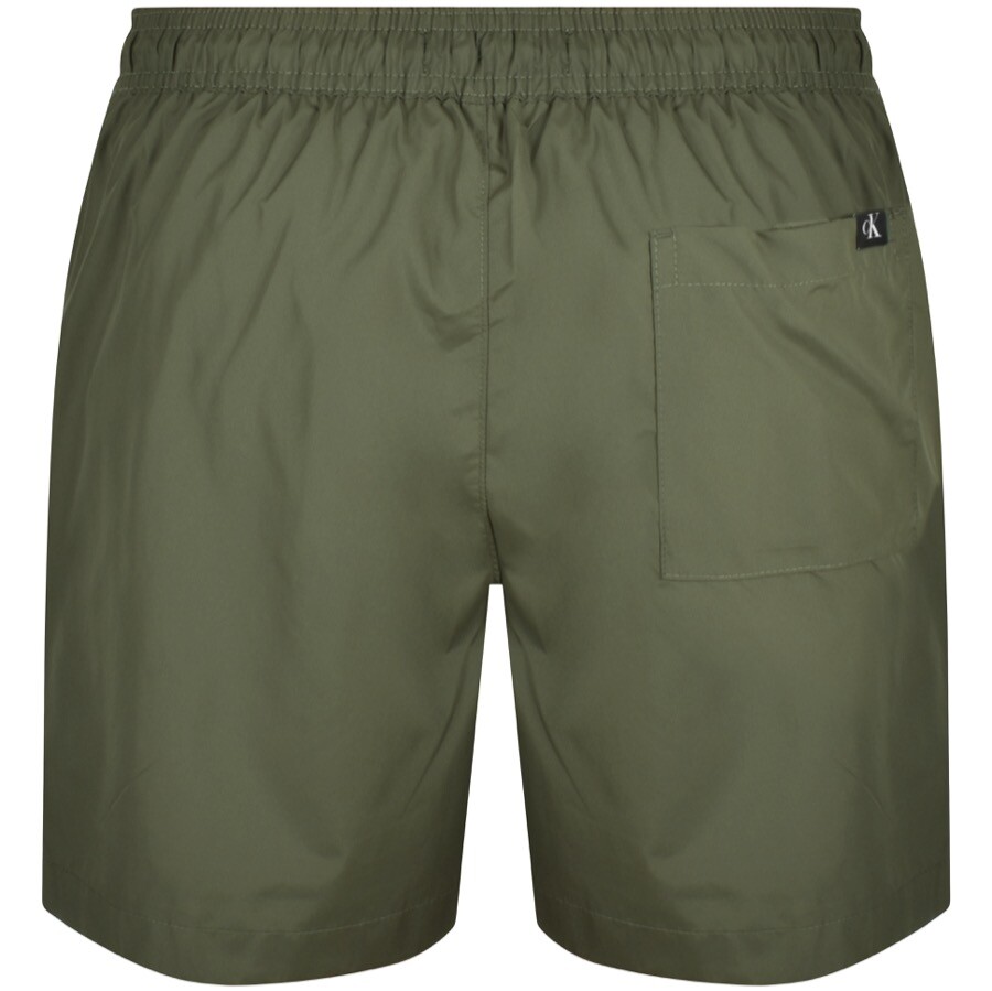 Shop Calvin Klein Logo Swim Shorts Green