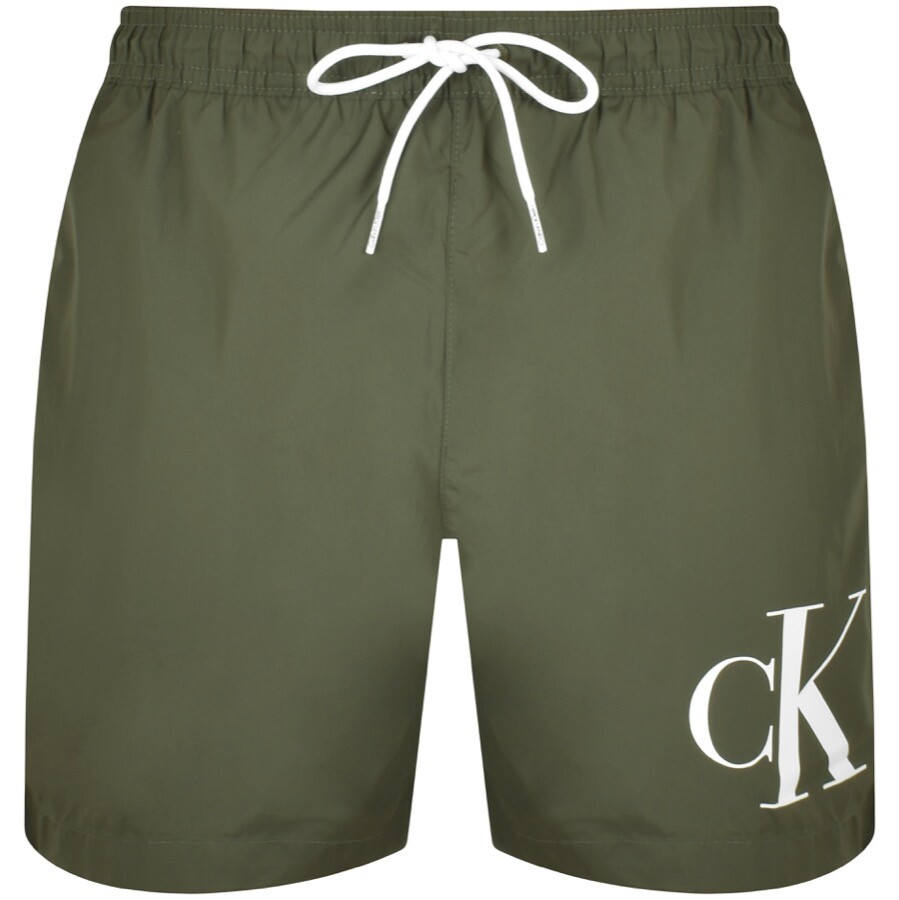 Calvin Klein Logo Swim Shorts Green