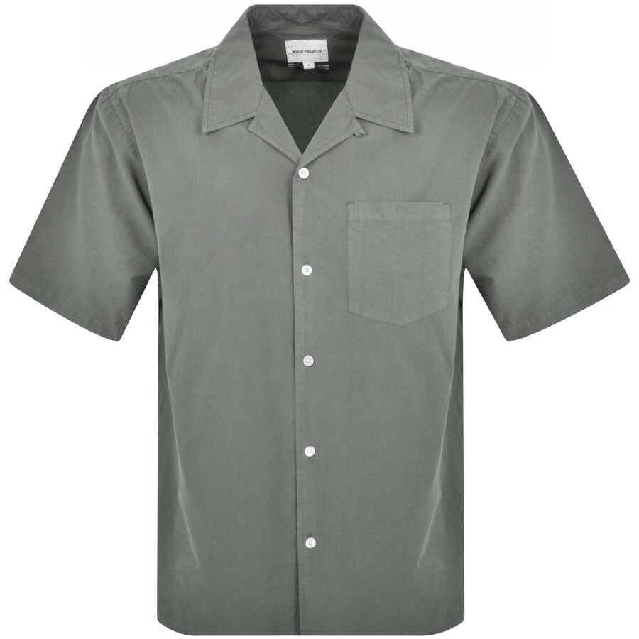 Norse Projects Carsten Cotton Tencel Shirt Khaki In Khaki