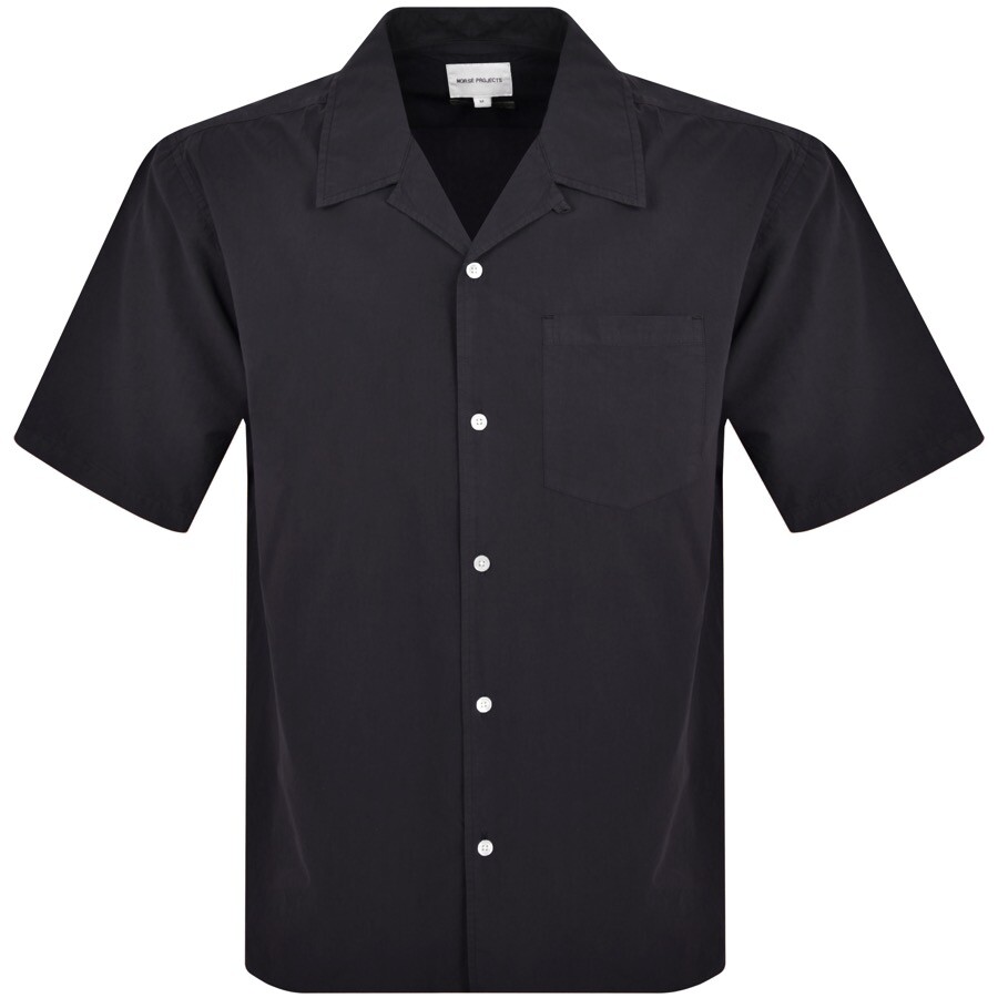 Norse Projects Carsten Cotton Tencel Shirt Navy In Navy
