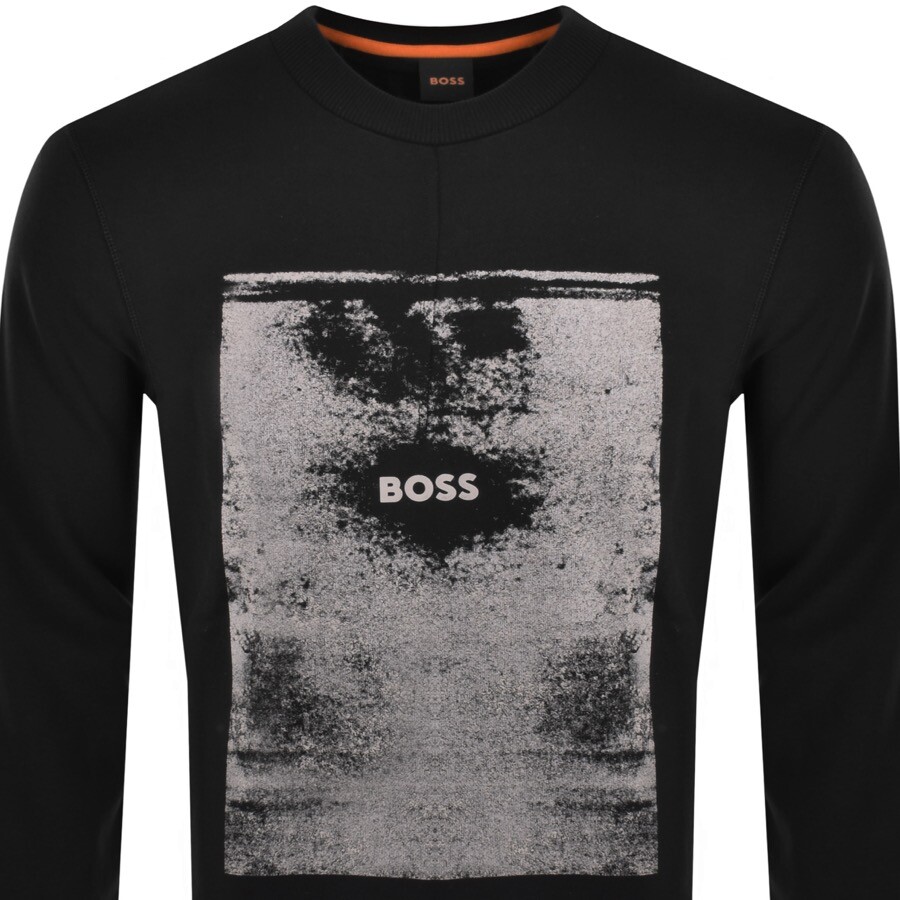 BOSS CASUAL BOSS WEKALT CREW NECK SWEATSHIRT BLACK 