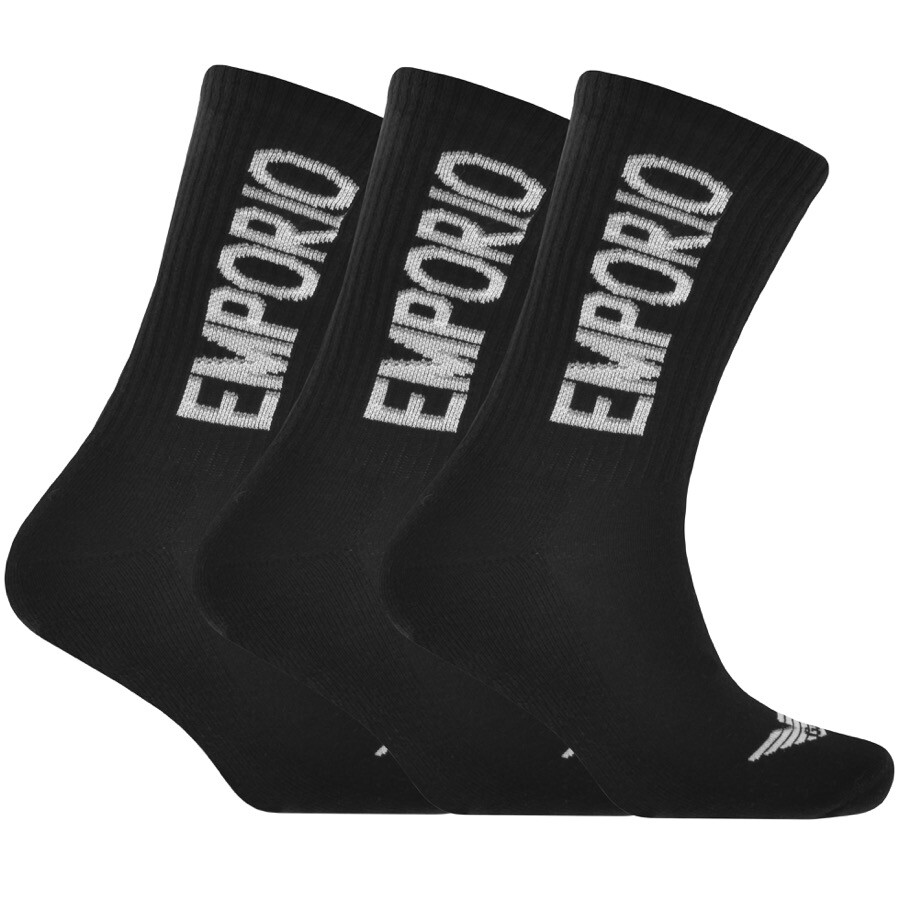 Armani Collezioni Emporio Armani 3 Pack Socks Black