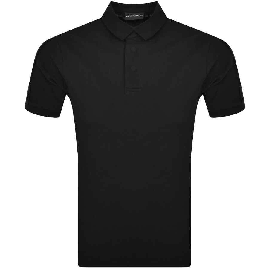 Shop Armani Collezioni Emporio Armani Short Sleeved Polo T Shirt Black