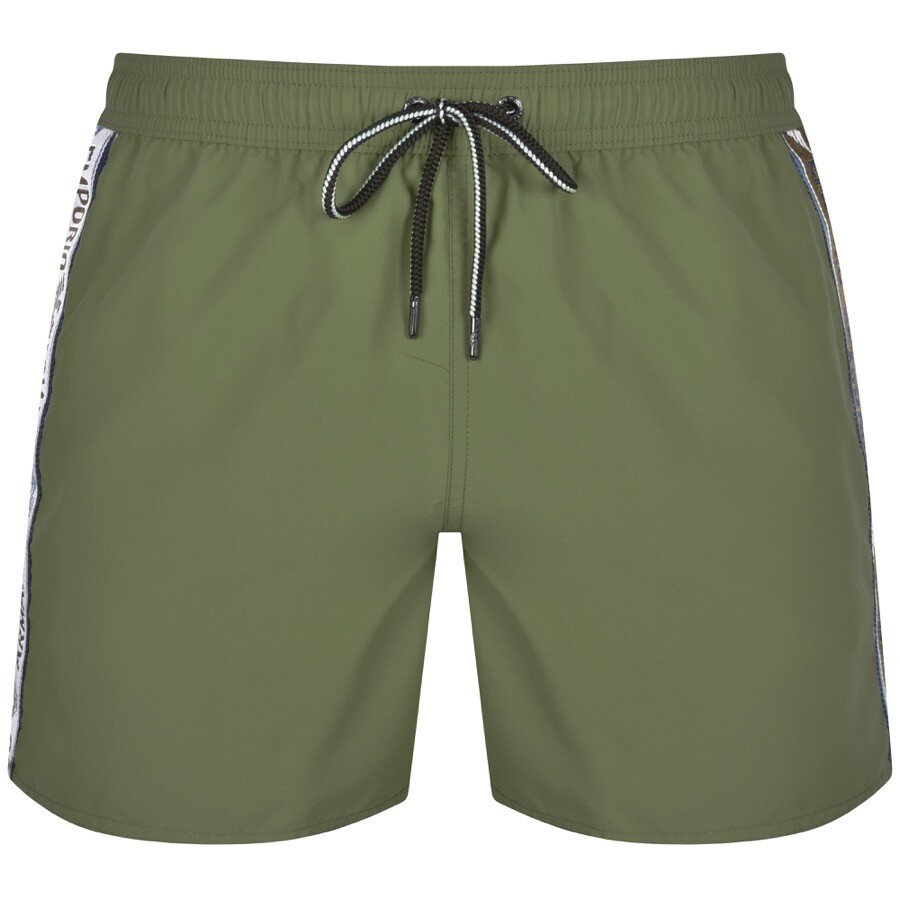 Shop Armani Collezioni Emporio Armani Logo Swim Shorts Green