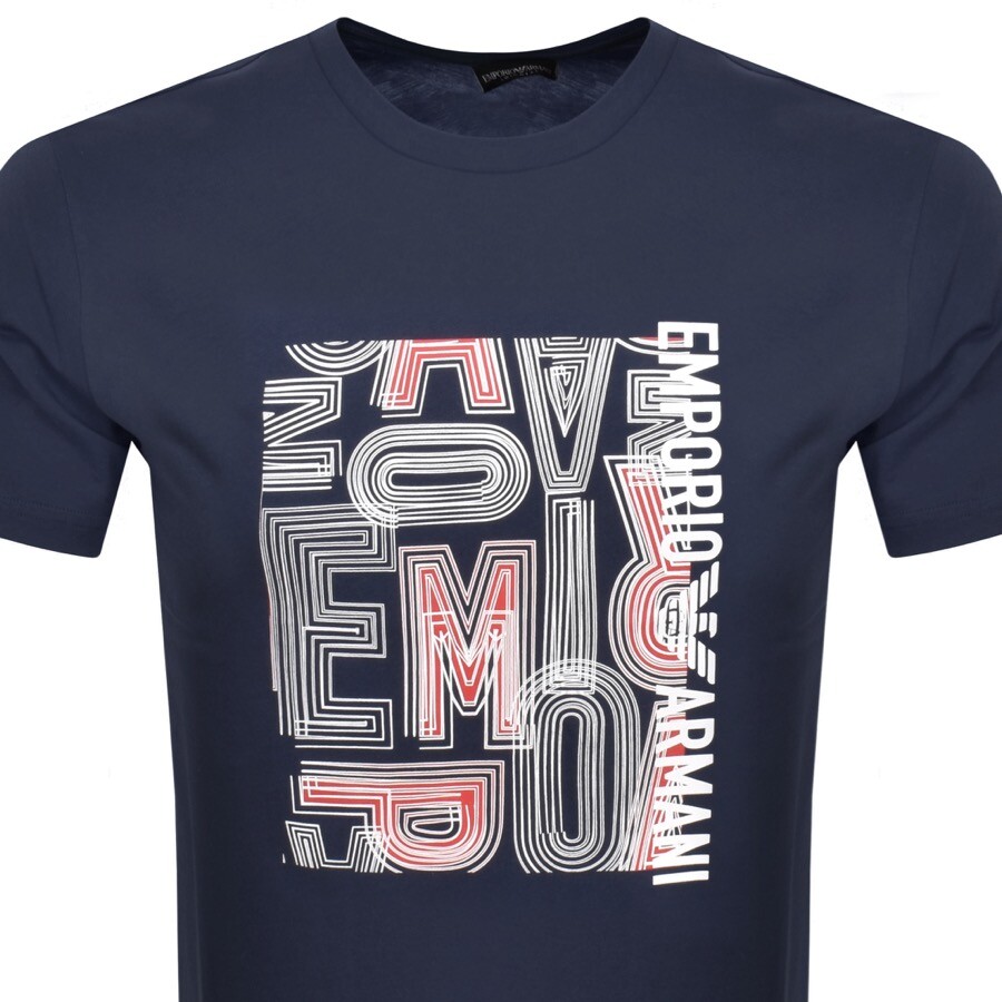 Shop Armani Collezioni Emporio Armani Logo T Shirt Navy