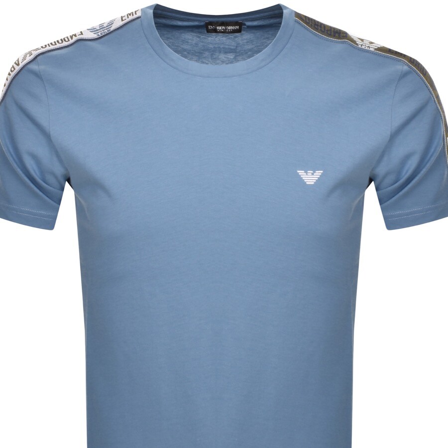 Shop Armani Collezioni Emporio Armani Logo T Shirt Blue