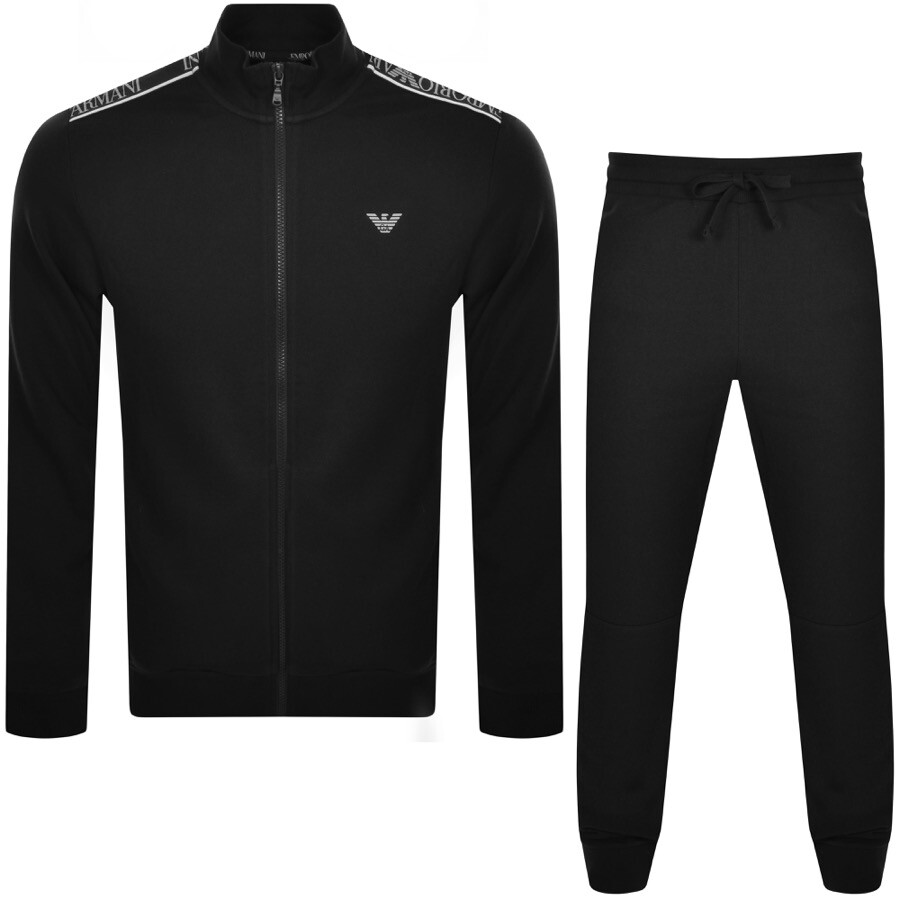 Shop Armani Collezioni Emporio Armani Full Zip Lounge Set Black