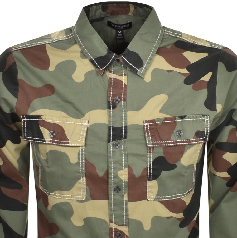 Shop True Religion Workwear Shirt Green