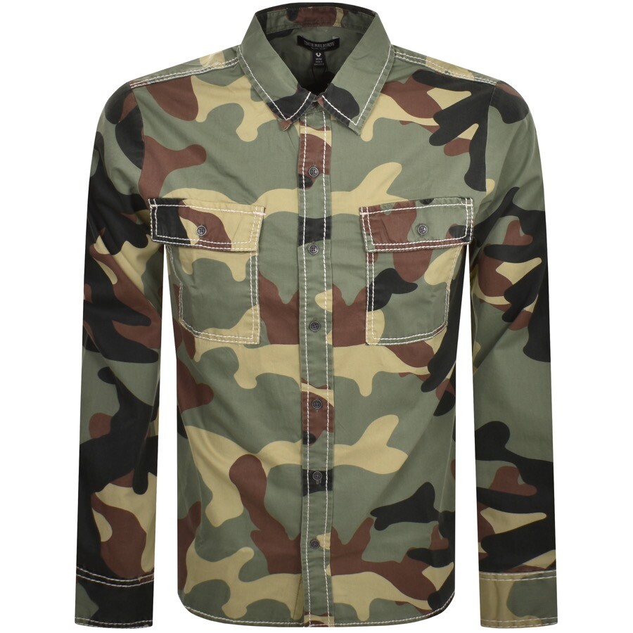 Shop True Religion Workwear Shirt Green