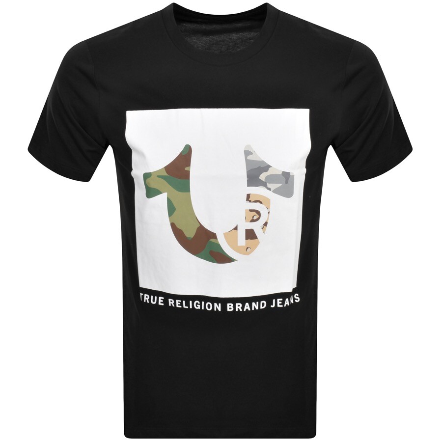 TRUE RELIGION TRUE RELIGION MULTI CAMOUFLAGE T SHIRT BLACK