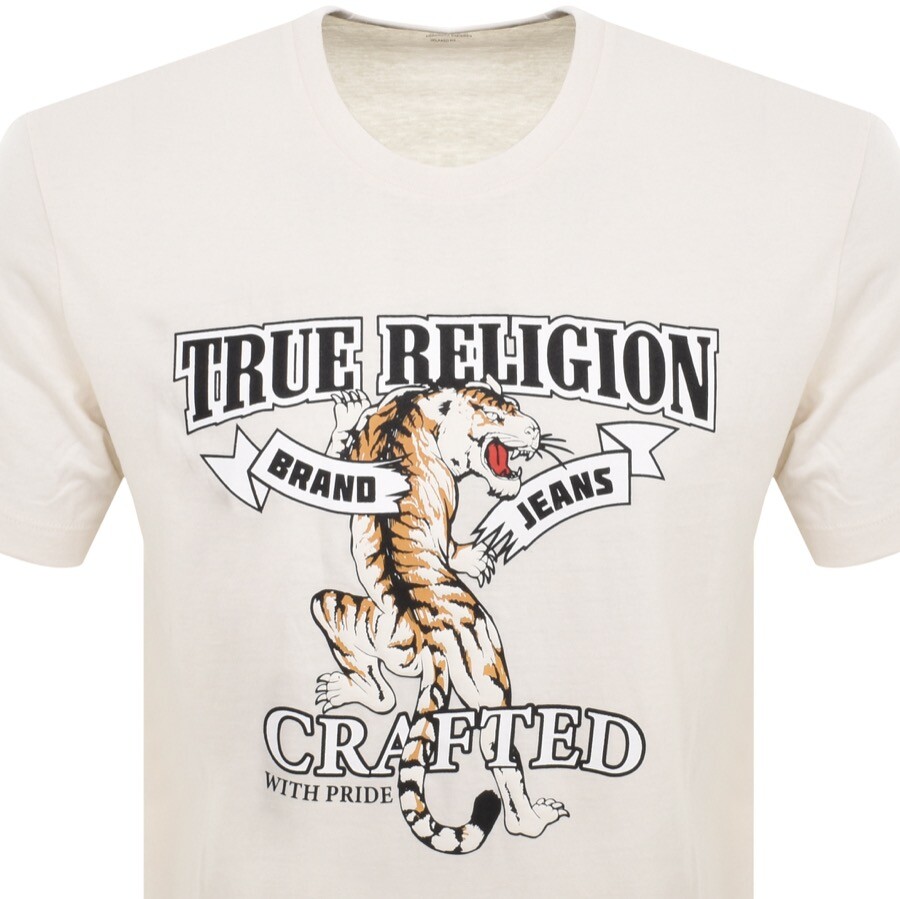 TRUE RELIGION TRUE RELIGION JEANS TIGER T SHIRT CREAM 