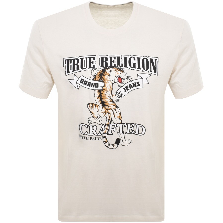 TRUE RELIGION TRUE RELIGION JEANS TIGER T SHIRT CREAM 