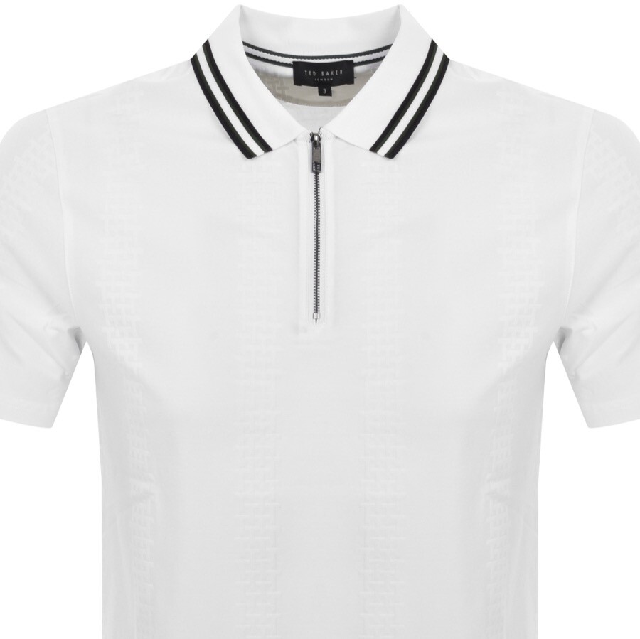 Shop Ted Baker Orbite Jacquard Polo T Shirt White